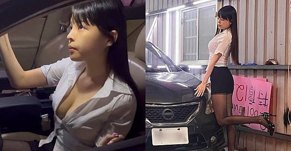 爆乳中古車業務「羊ㄦ」黑絲襪美腿催買氣　即刻入主不讓她失望