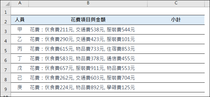 Excel-免公式！快速取出欄位中儲存格裡的多個數字計算總和