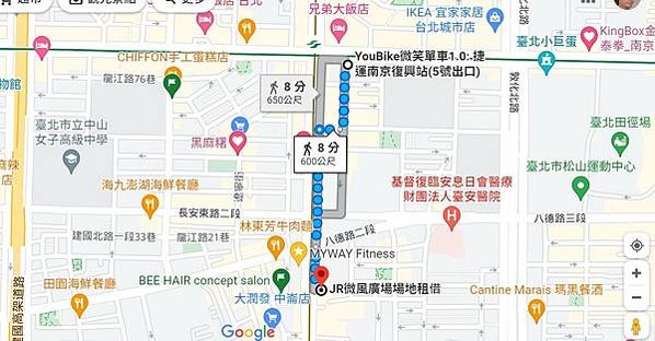 台北場地租借-台北忠孝復興微風教室_南京復興_地圖