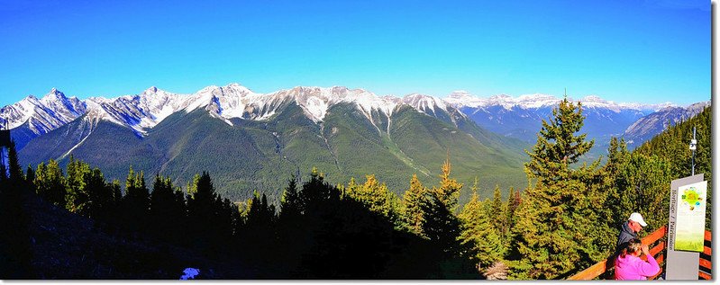 From Banff Gondola Upper Terminal facing west at Sundance Range