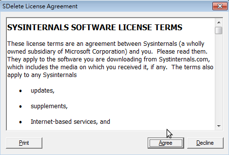 SDelete License Agreement