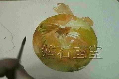 有洋蔥的水彩教學示範