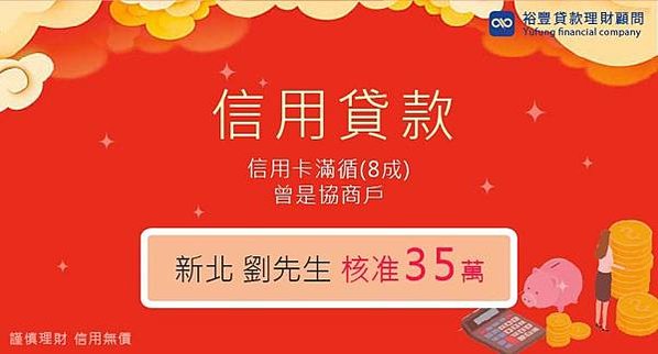 【信用貸款核准35萬】信用卡滿循(8成)+曾是協商戶