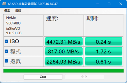 美光Micron Crucial P310 PCle Gen4 NVMe M.2 SSD AS SSD檔案複製效能