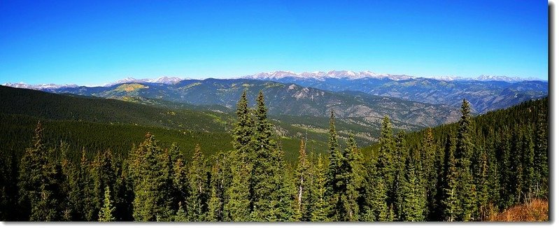 The Rockies panoramic view from Squaw Pass 1