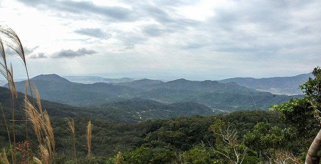 四林格山步道俯瞰西海岸(左側山頭為虎頭山)