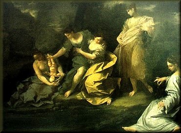 阿基里斯被放入冥河求不朽之身Thetis dipping Achilles in the waters of the Styx_多納托‧克雷帝Donato Creti.jpg