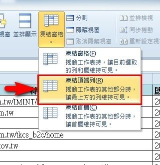 【Excel2010版-小技巧】在Excel中固定資料的欄、