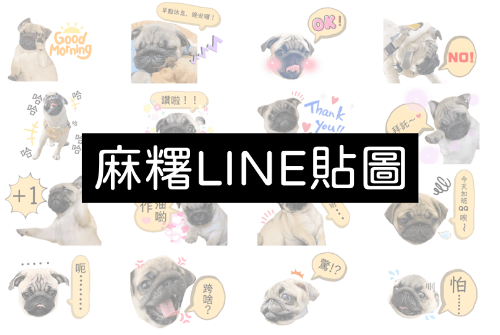 我是八哥犬，我叫麻糬Line貼圖