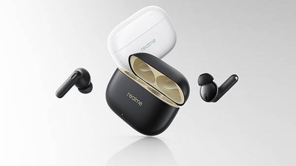 圖說：realme Buds T300延續前代設計風格，帶來動感黑、活力白雙色。