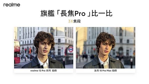 圖說：realme 12 Pro系列搭載旗艦潛望長焦感光元件，帶來同價位帶中最強的長焦望遠效果。