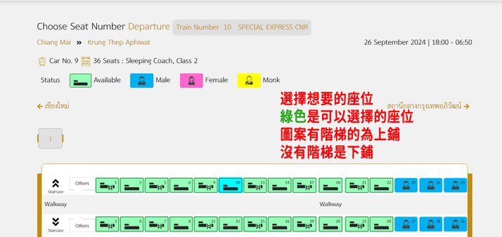 【泰國】2024最新!! 清邁-曼谷臥舖火車心得(附網路截圖