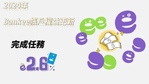 2024年Bankee權益更新：好友任務2.6%活存5萬，基本利率1.31%