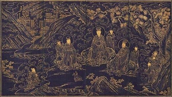 宋馬麟三官出巡圖-國寶/方心曲領/青簿黑簿/「三官指的是道教
