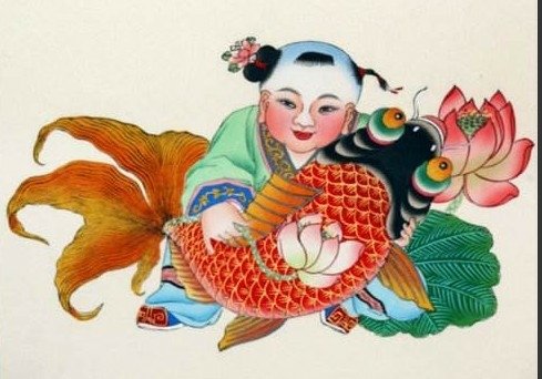 金太郎抱鯉魚像在日本文化中有著吉祥寓意，如同七福神中手持釣竿