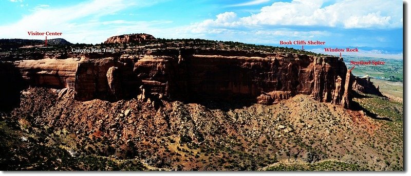 Otto&apos;s Trail 眺望遊客中心及Canyon Rim Trail