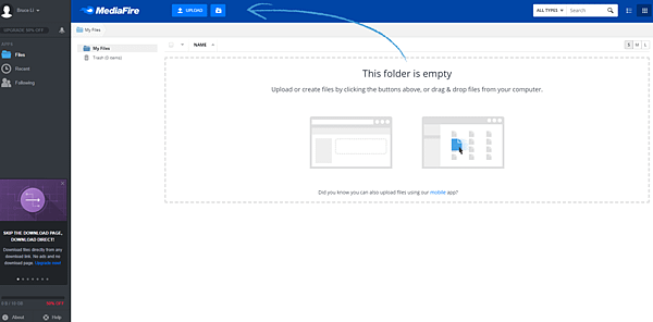 MediaFire,免費空間