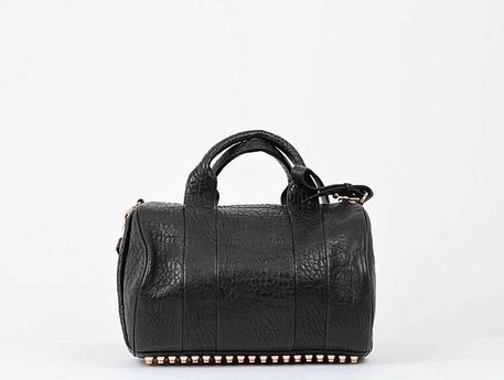 ALEXANDER WANG Rocco Black Pebbled Lamb With Rose Gold6