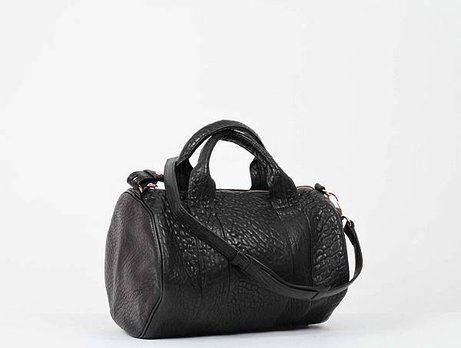 ALEXANDER WANG Rocco Black Pebbled Lamb With Rose Gold7