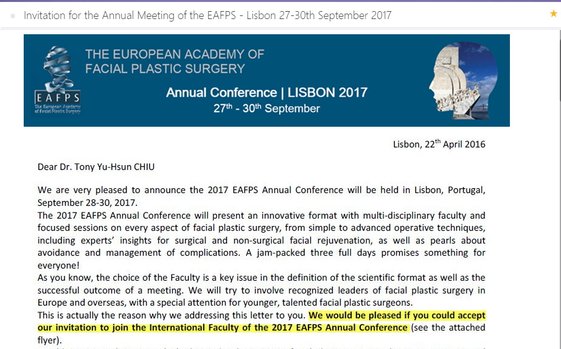 Invitation for the Annual Meeting of the EAFPS