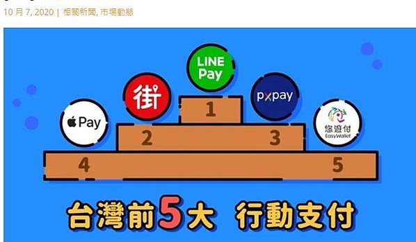 2021台灣前5大行動支付排名：Line pay 攻下王座，