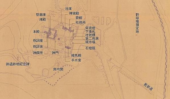 日本神社的基本設置配備-本殿、拜殿 、樓門、神樂殿（祭器庫）