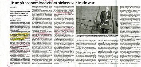 20181115 Trump%5Cs economic advisers bicker over trade warOK.jpg