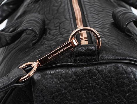 ALEXANDER WANG Rocco Black Pebbled Lamb With Rose Gold3