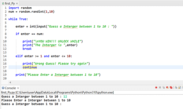 Python Eclipse 初學 入門 教學 基本方法 for while loop break continue 範例