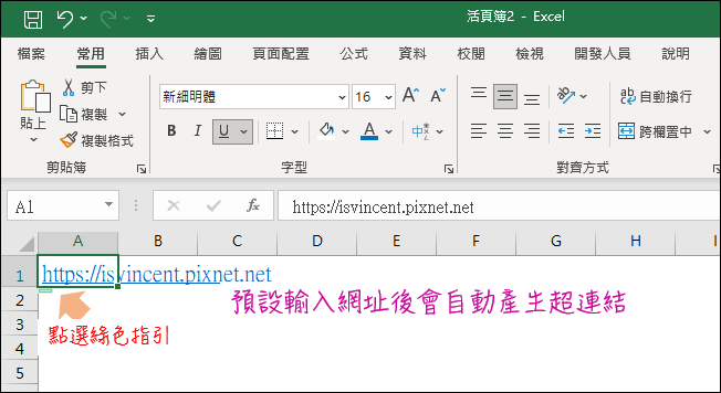 Excel-儲存格中的網址是否自動建立超連結的使用