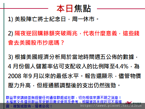 2022/5/30盤前重點整理