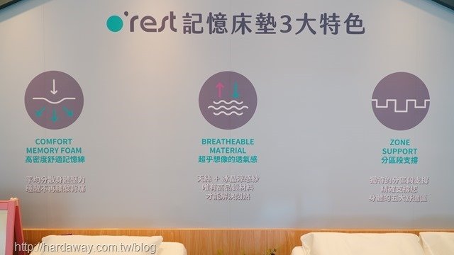 o&apos;rest記憶床墊特色