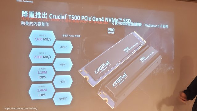 美光Crucial T500 PCle Gen4 NVMe M.2 SSD硬體規格