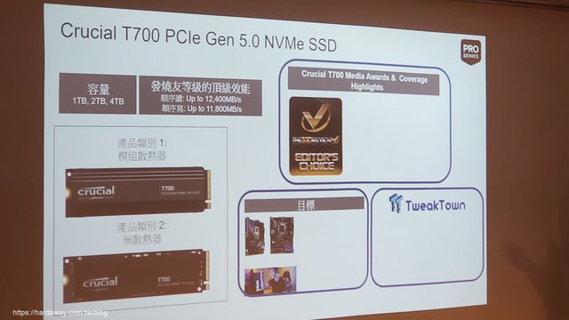 美光Crucial T700 PCle Gen4 NVMe M.2 SSD硬體規格