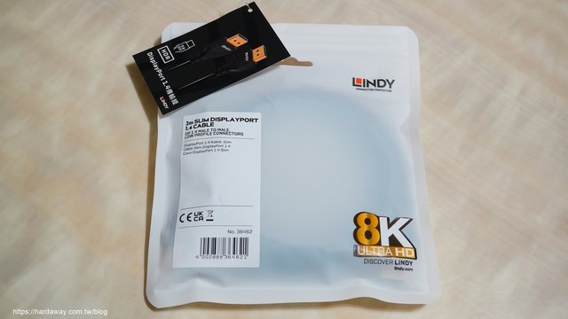 德國林帝LINDY SLIM LINE DisplayPort 1.4版公to公傳輸線