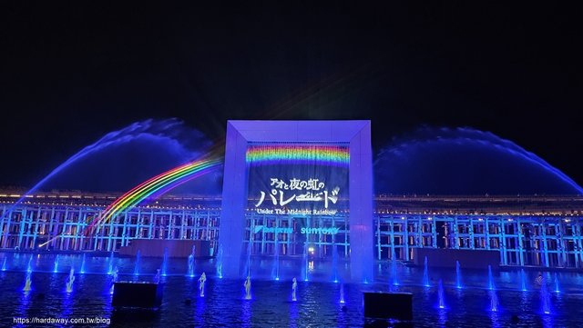 EXPO 2025大阪世界博覽會場館藍夜彩虹遊行聲光水舞秀
