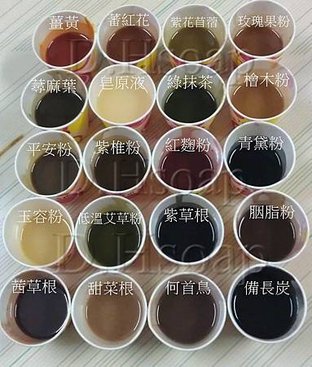 手工皂色染-植物粉顏色的皂液
