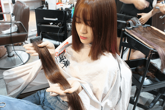 台中接髮推薦髮廊【電話亭Hair Salon】真人髮片無痕接