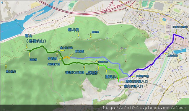 019、標示軌跡路線：鳶尾山-福德坑山東峰-福德坑山