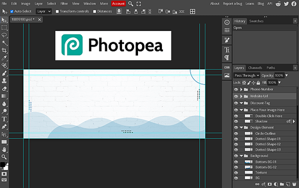 設計工具推薦 Photopea，這工具根本是完全模仿 pho