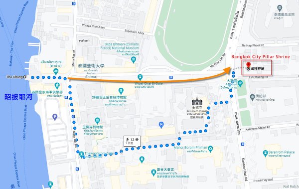 曼谷國柱神廟 (Bangkok City Pillar Shrine)map.jpg