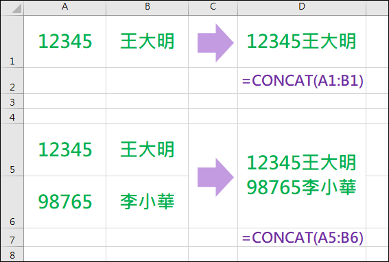 Excel-儲存格資料的分割與合併