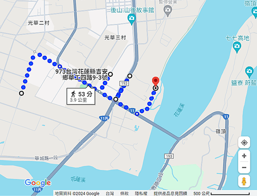 鯉魚潭、七星潭兩潭自行車道踏查記錄05-道班休息站到花蓮溪出