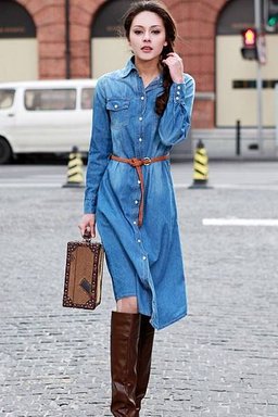 Fashion-Long-Denim-Dress