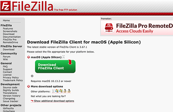 apple mac filezilla ftp傳輸資料 本地