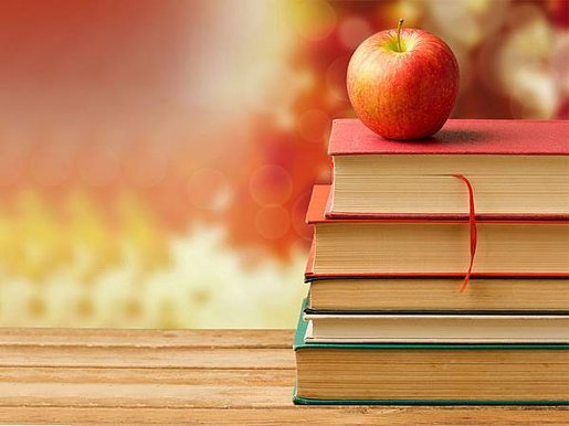 creative-attractive-cute-wallpaper-images-red-apple-on-books-dump-abstract-background-download