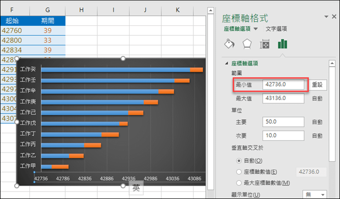 Excel-繪製甘特圖