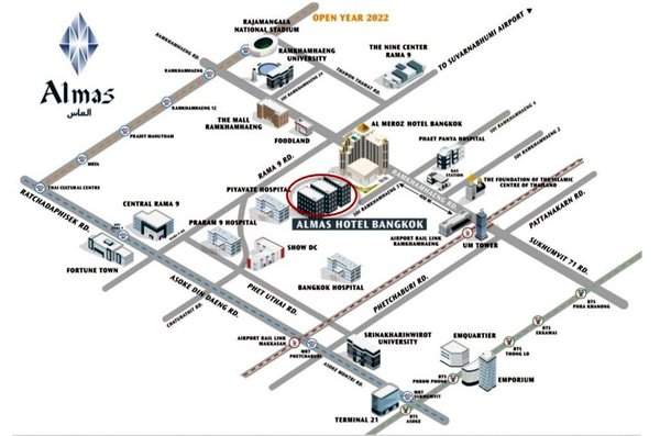 Almas Hotel Bangkok Halal Hotel MAP.jpg