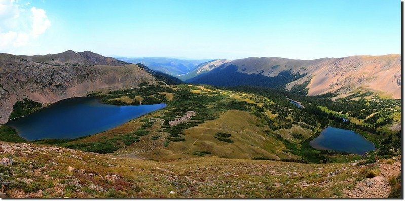 Looking down at Heart &amp; Rogers Pass Lake from Rogers Pass Trail