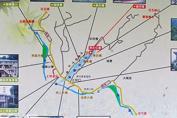 北埔糯米橋上瑞步道（中央寮親水步道） 上瑞步道的入口位於廣惠